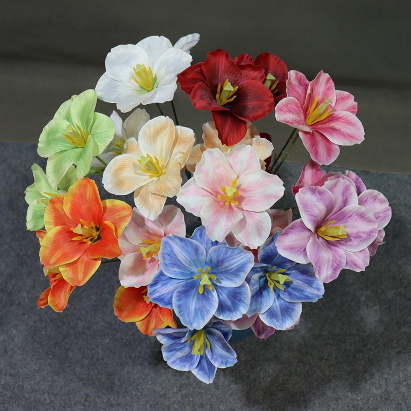 Simulation 3D Turned Tulip Wedding Auditorium Decoration Silk Flower Background Wall Tulip Flower Decoration Hotel Landscape Flower Art