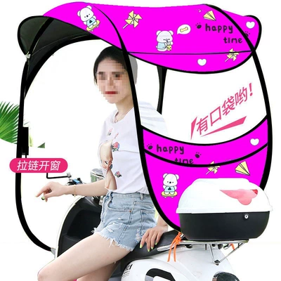 Elektromobil üçün ön şüşə çətiri (günlük) – Detachable Wholesale - photographed-with-mirror-10th-generation-rose-red-bear-zipper-front-window-default-item