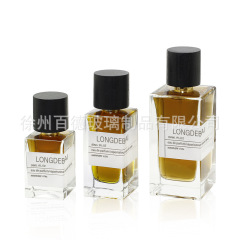 在庫あり ステップ木蓋カプセル式 30ml50ml100ml 角型ガラス香水瓶 プッシュスプレー 密封