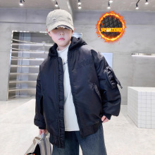 男童夹棉外套秋冬2025新款中大童棉服冬季痞帅儿童冬装加厚冲锋衣