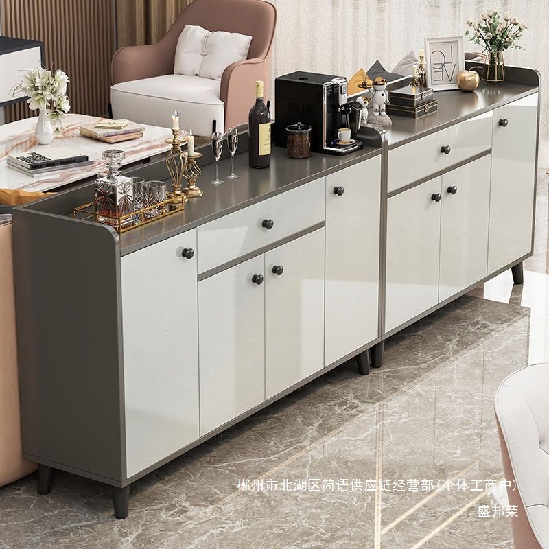 Fábrica de venta directa armario de comedor armario de almacenamiento lujo ligero moderno contra la pared en una sala de estar familiar simple armario de té cocina