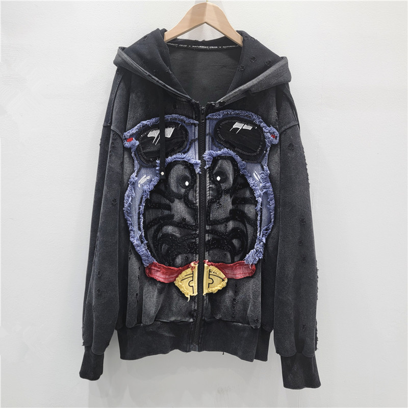 2025 otoño nuevo estilo coreano relajado casual versátil chaqueta con capuz estilo de mujer chaqueta de nicho vaquero