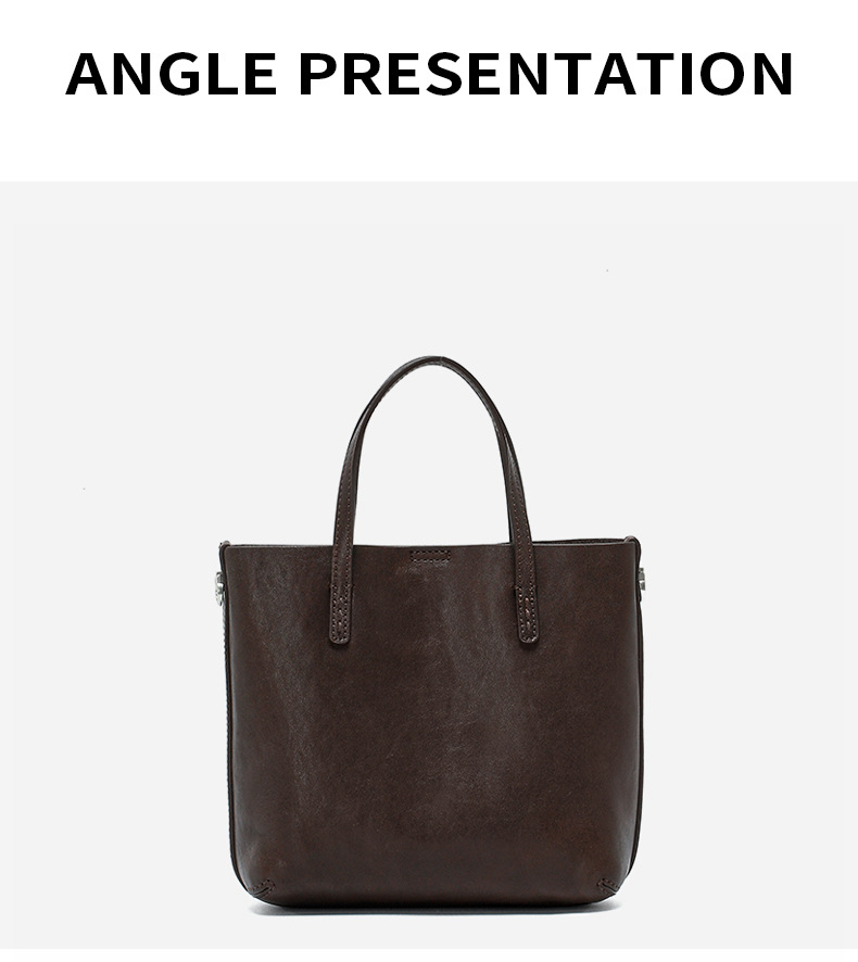 Women's Large Capacity Leather Bucket Shoulder Bag Commuter_voghion.com
