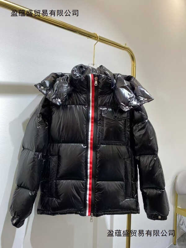 M家Montbeliard三色织带蒙口羽绒服纯色连帽短款外套男女同款|undefined