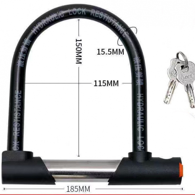 Cerradura de bicicleta cerradura de motocicleta eléctrica cerradura antirrobo tipo u cerradura de cizallamiento hidráulico fábrica de venta directa