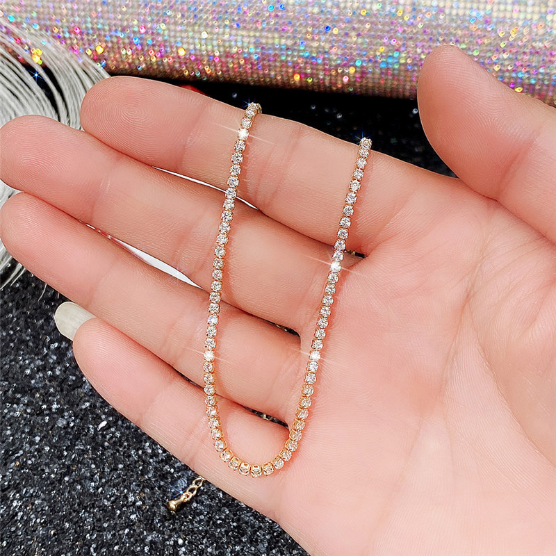 AAA zircon white gold copper necklace wholesale