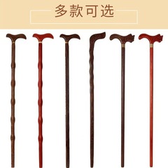 高齢者の鶏の羽の木の杖の赤い花梨の杖の滑り止めの実木の杖の老人の鶏の羽の木の蛇口の杖