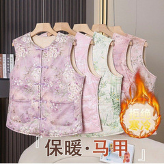 中老年妈妈秋冬国风棉马甲中年保暖坎肩秋季时尚女装外穿保暖坎肩