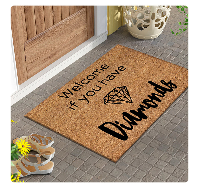 Cross-Border Entrance Door Mats Factory Wholesale Amazon Foyer Mats Welcome Series Stain-Resistant Mats Amazon