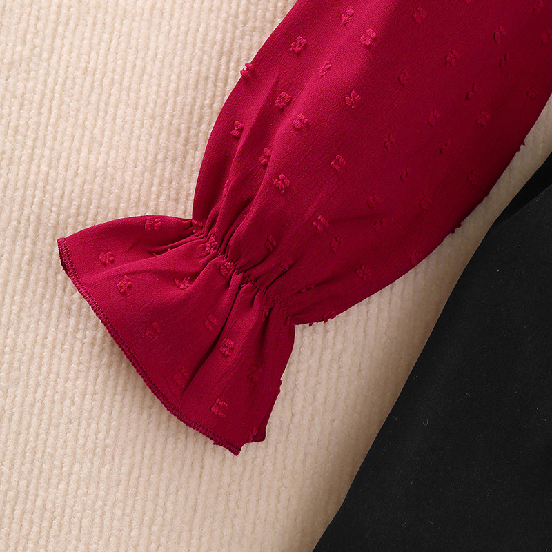 Tüdrukute 2024. aasta kleidikomplekt, uus kevadine pits, täpiline pikkade varrukatega lühike seelik, lasterõivad_voghion.com