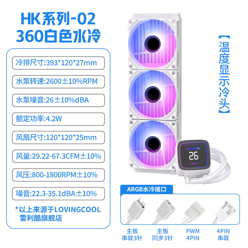 クロスボーダー 240360 温度表示水冷ラジエーターマルチプラットフォームオールインワンラジエーターコンピュータシャーシ水冷ラジエーター|undefined