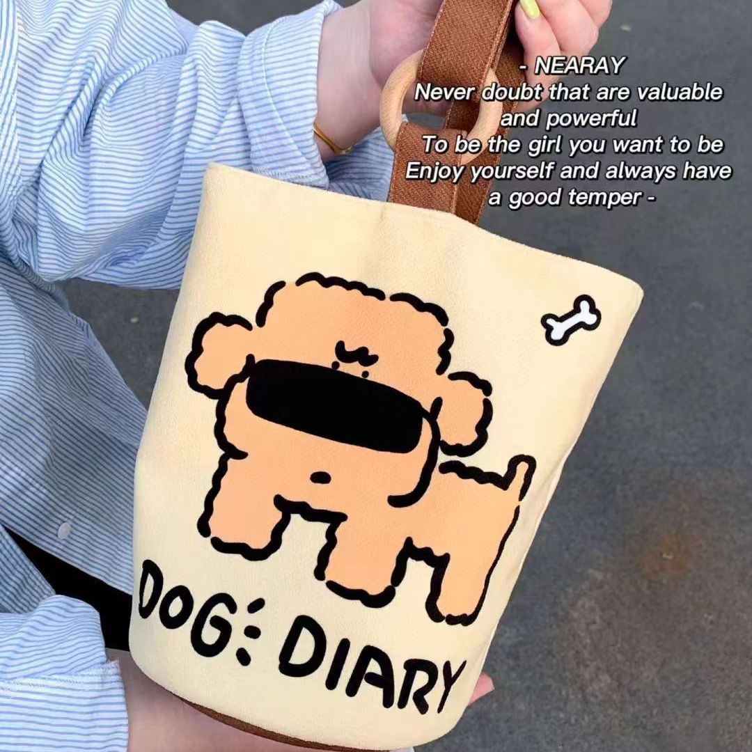 厂家直销斜挎水桶包女生逛街便携手拎包上班带饭饭盒袋钱袋子挎包