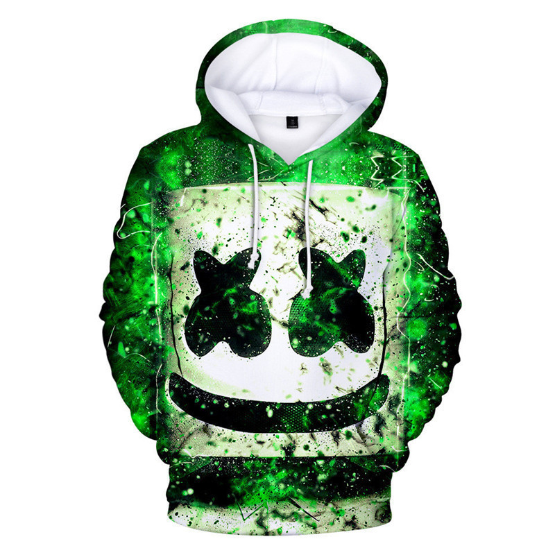 New European and American Marshmello DJ Hoodie with 3D Digital Print, Unisex, Supports Dropshipping
