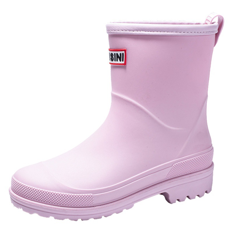 Cross-border foreign trade 2023 new ladies mid-tube rain boots women's non-slip edging rain boots anti-wear shoes lightweight rubber shoes