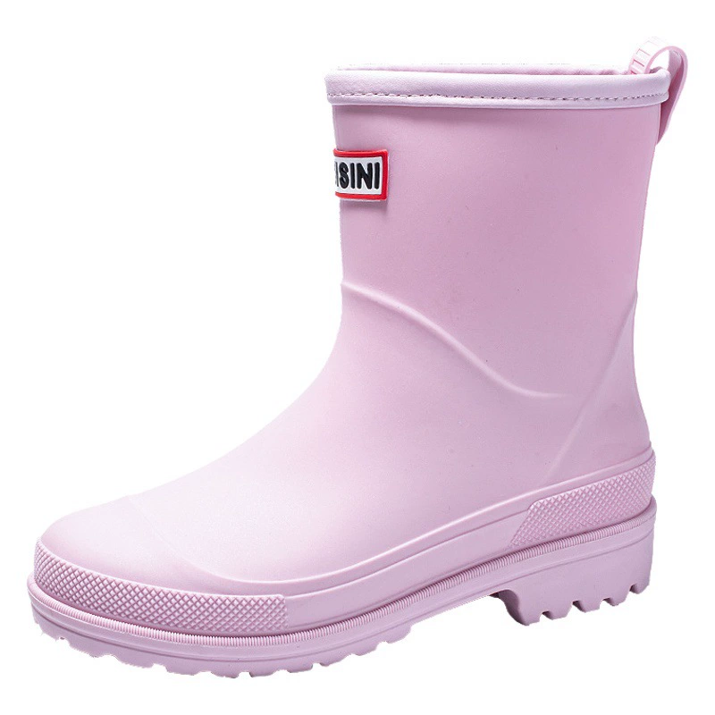 Трансграничная Внешняя торговля 2023 новые женские резиновые сапоги средней длины, женские непромокаемые резиновые сапоги с нескользящей кромкой, Противоизносная обувь, легкая резиновая обувь