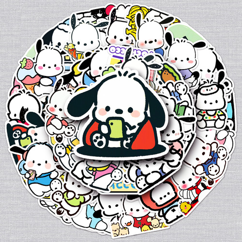 50 pieces of Pachaco Dog Graffiti Cross-border Cartoon Cute Gukka Sanrio DIY Phone Case Luggage Sticker Waterproof