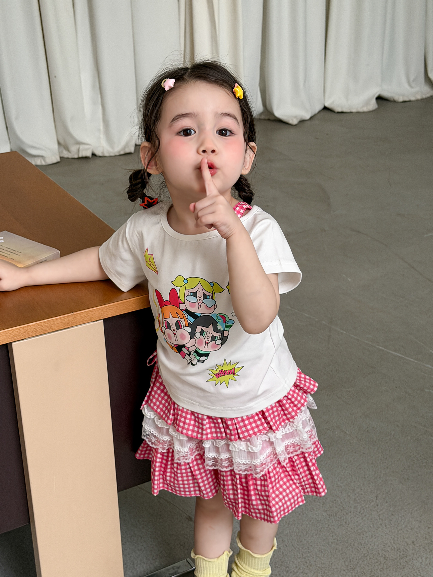Caña de azúcar de pera ropa infantil niñas falda de mitad de verano delgada 2026 falda de pastel casual falda infantil falda corta de bebé de clase A