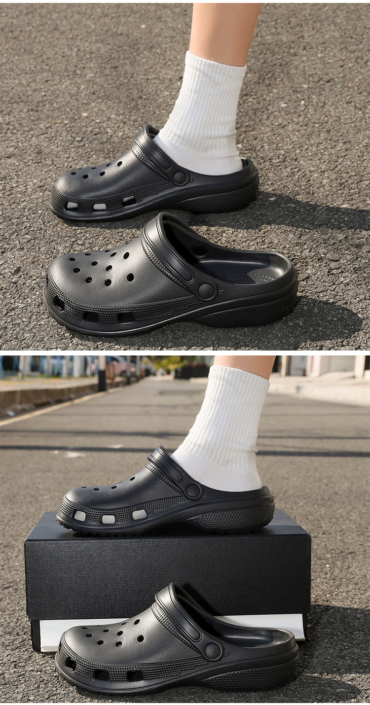 Halkfria perforerade sommarsandaler luftiga tofflor_voghion.com