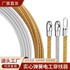 金属電気工の糸通しの暗い道のパイプの全スプリングは壁の線を通します。