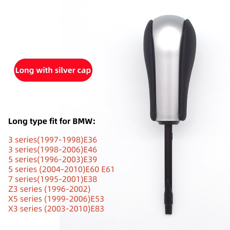 BMW – Gear Shift Knob Cab and accessories - silver-cap-long