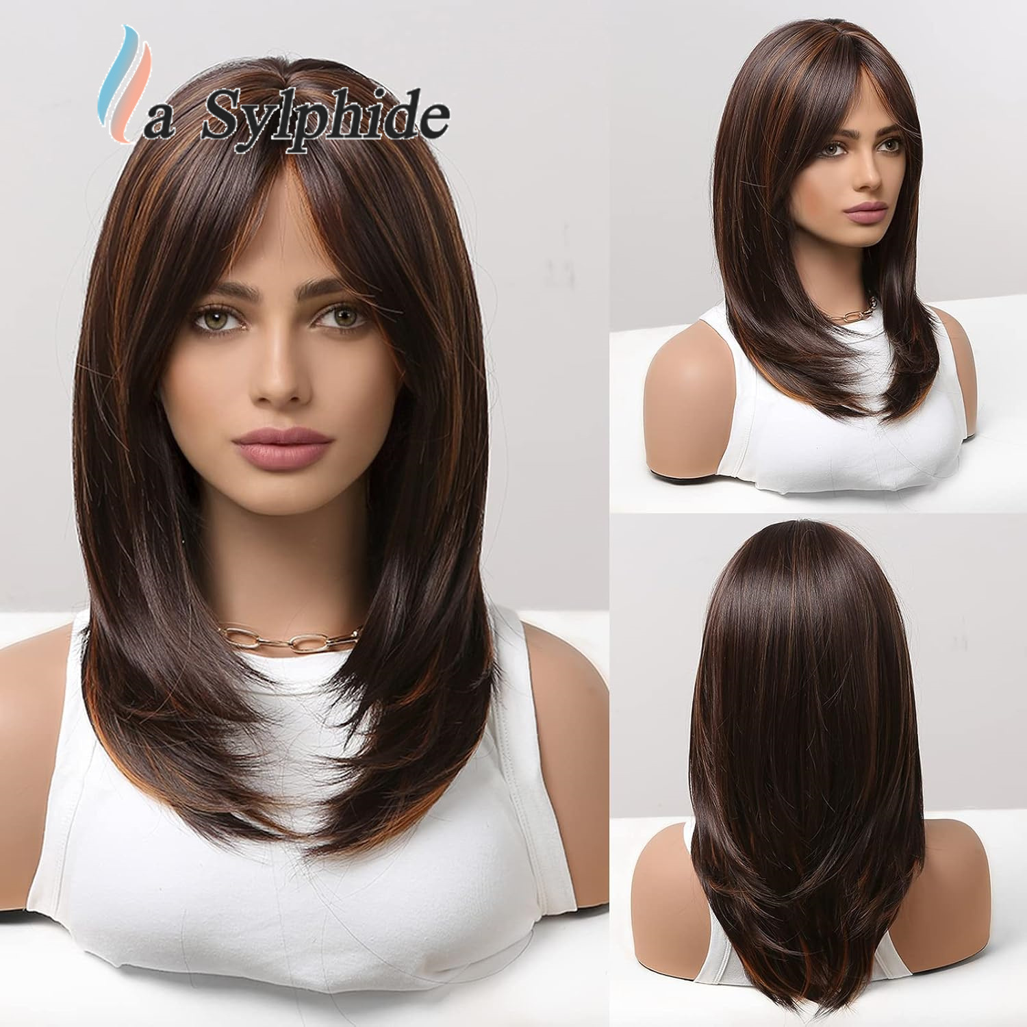 Nuevas pelucas de comercio exterior transfronterizas para mujeres, fibra de cabello europeo y americano, seda de alta temperatura, cabello medio y largo, fábrica de sombreros de pelucas al por mayor