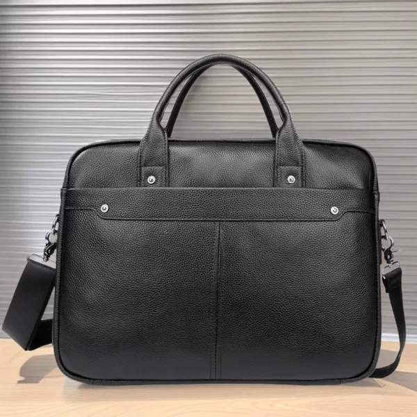 European and American Cross-Border Men's Leather Bag Genuine Leather Handbag Men's First Layer Cowhide Briefcase 15inch Computer Commuter Bag