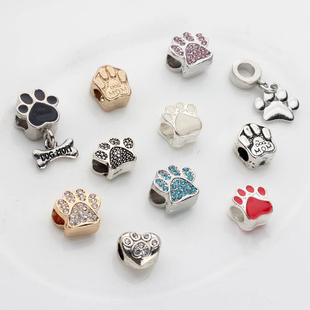 Cute Paw Print Zinc Alloy Plating Inlay Zircon Jewelry Accessories display picture 5