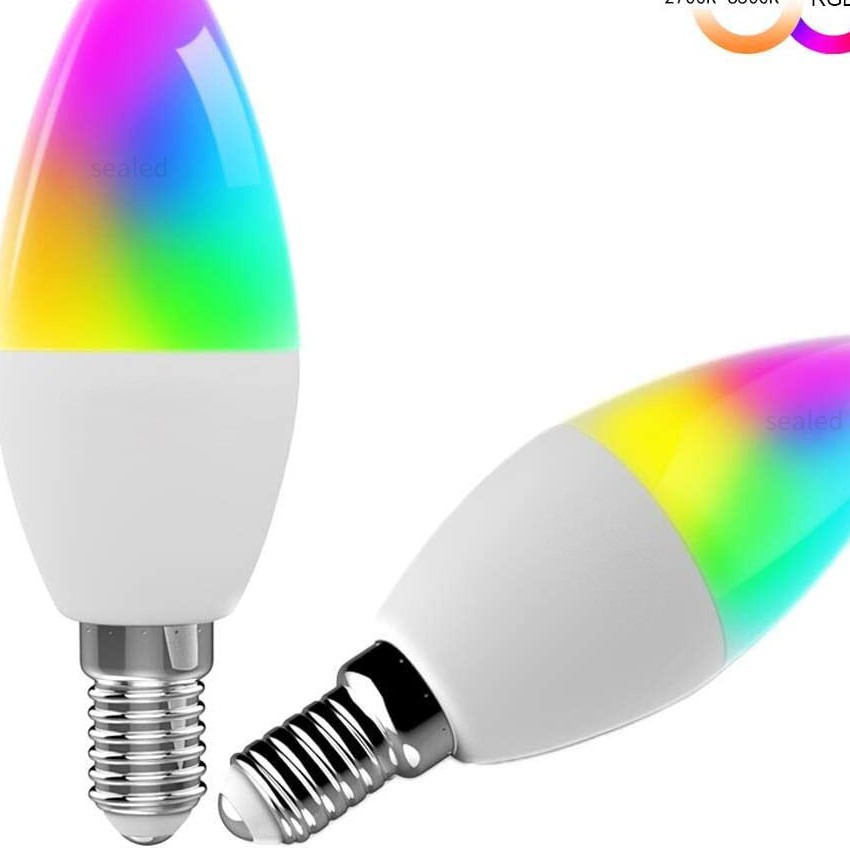 WiFi智能蜡烛灯Alexa语音控制RGBCW台灯E14尖泡涂鸦