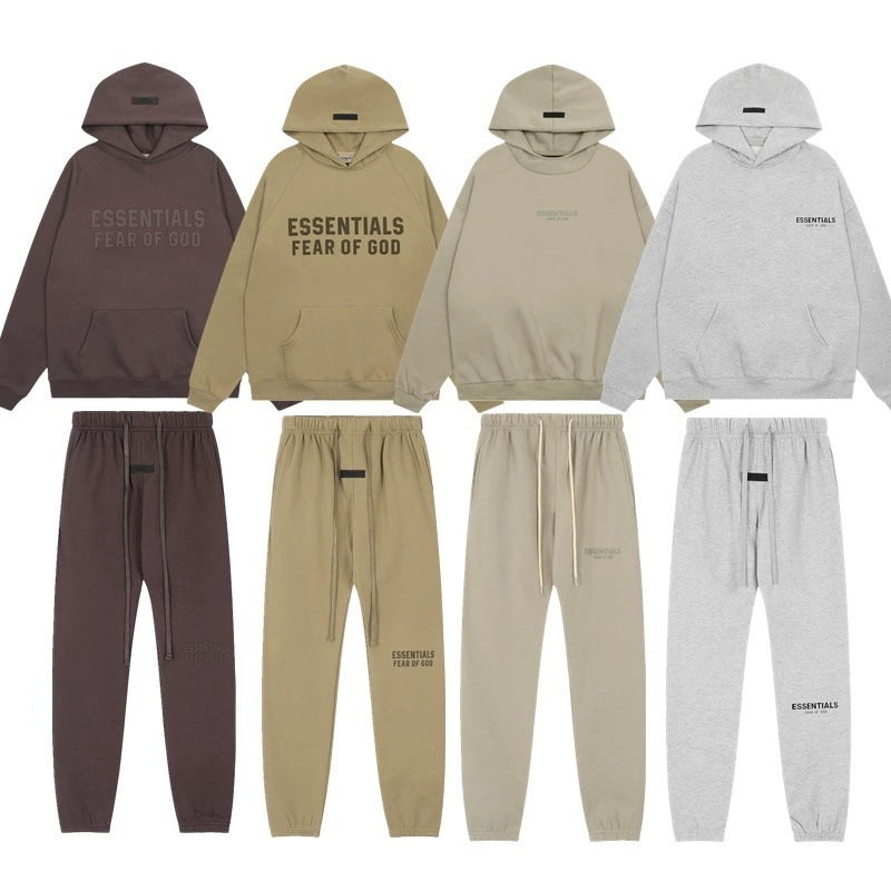 Трансграничный FOG ESSENTIALS стерео силиконовые буквы флокированный принт американский свитер брюки повседневный набор мужской