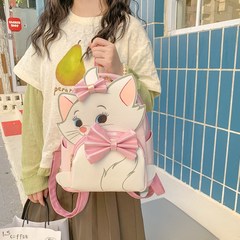 漫画の白い蝶結びの子猫の漫画の肩のリュックサック2025新型の少女の心の甘い妹のかわいい携帯のリュックサック