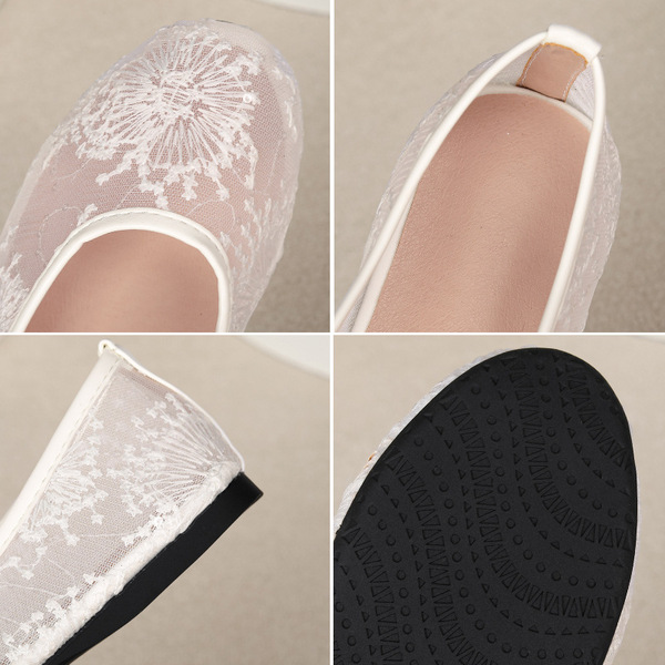 retro mesh Mary Jane shoes with a strap with bow flat