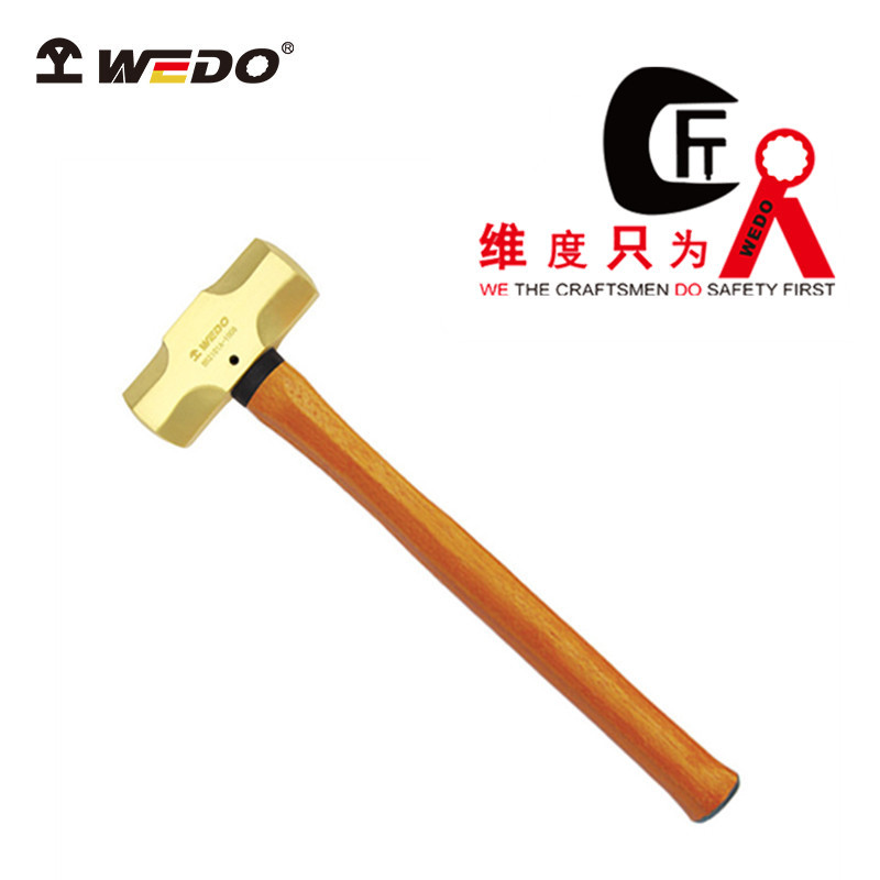 WEDO维度工具 厂家专供黄铜锤黄铜木柄八角锤铜锤锤子手锤BR2101B