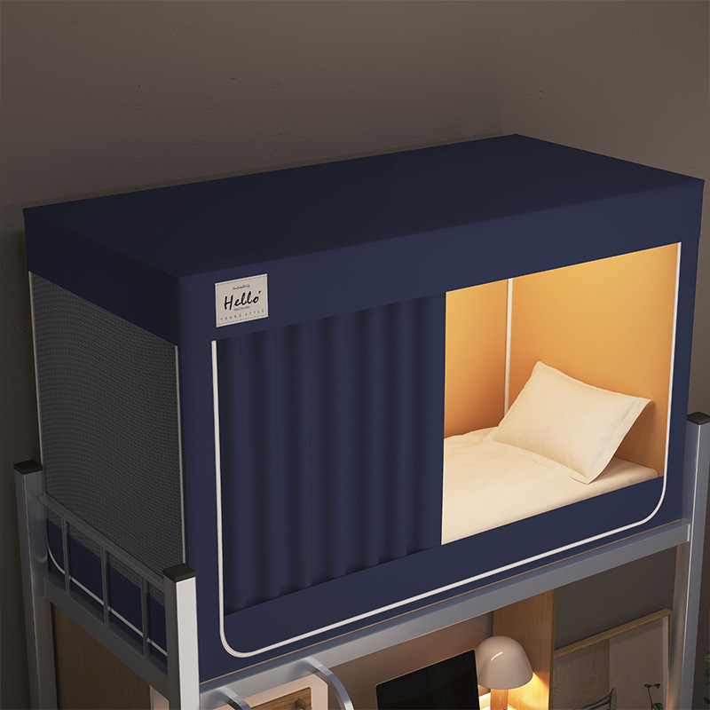 Bedroom Bunk Bed Mosquito Net Student Dormitory Bed Curtain Blackout Cloth Integrated Zipper Style 0.9m Single Bed Bed Curtain