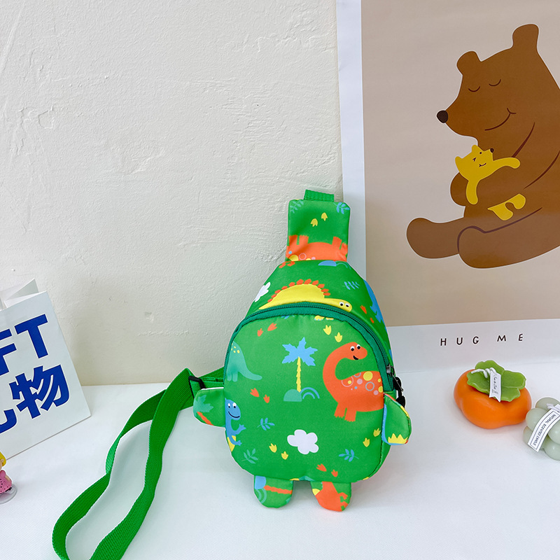 Bolso de pecho para niños 2022 primavera y verano nuevo bolso de hombro impreso de dibujos animados para niños y niñas lindo dinosaurio pequeño bolso de hombro moda