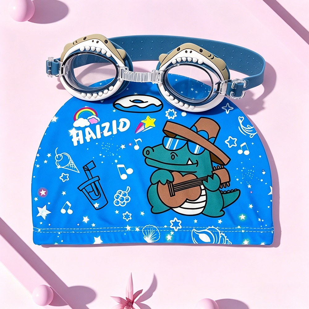 2026 nuevo conjunto de gafas de baño para niños gorras de natación encantadoras impresión gorras de natación para niñas gafas de natación para niños