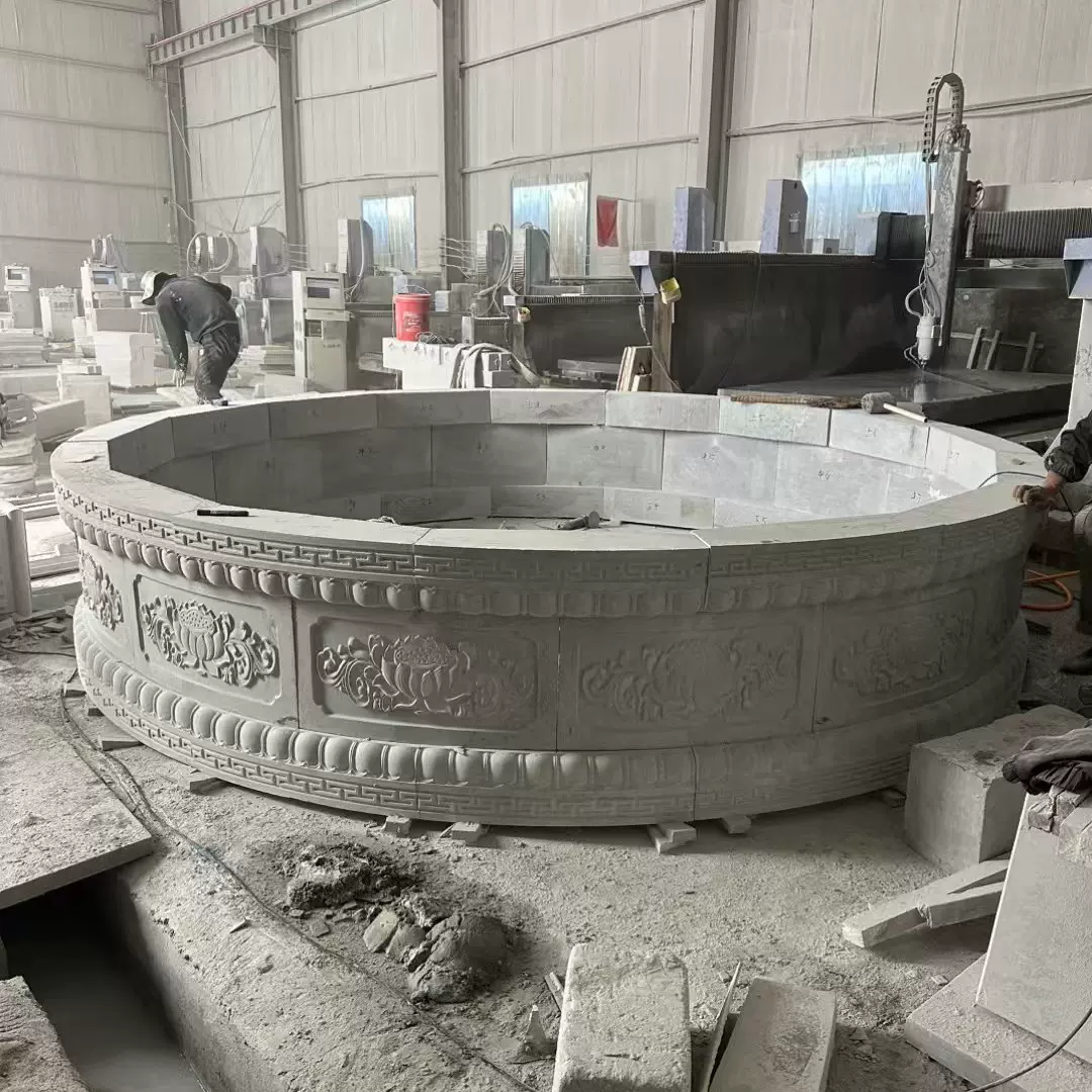 花岗岩石雕坟围石坟圈墓围坟石青石天然石材土葬墓地石材摆件