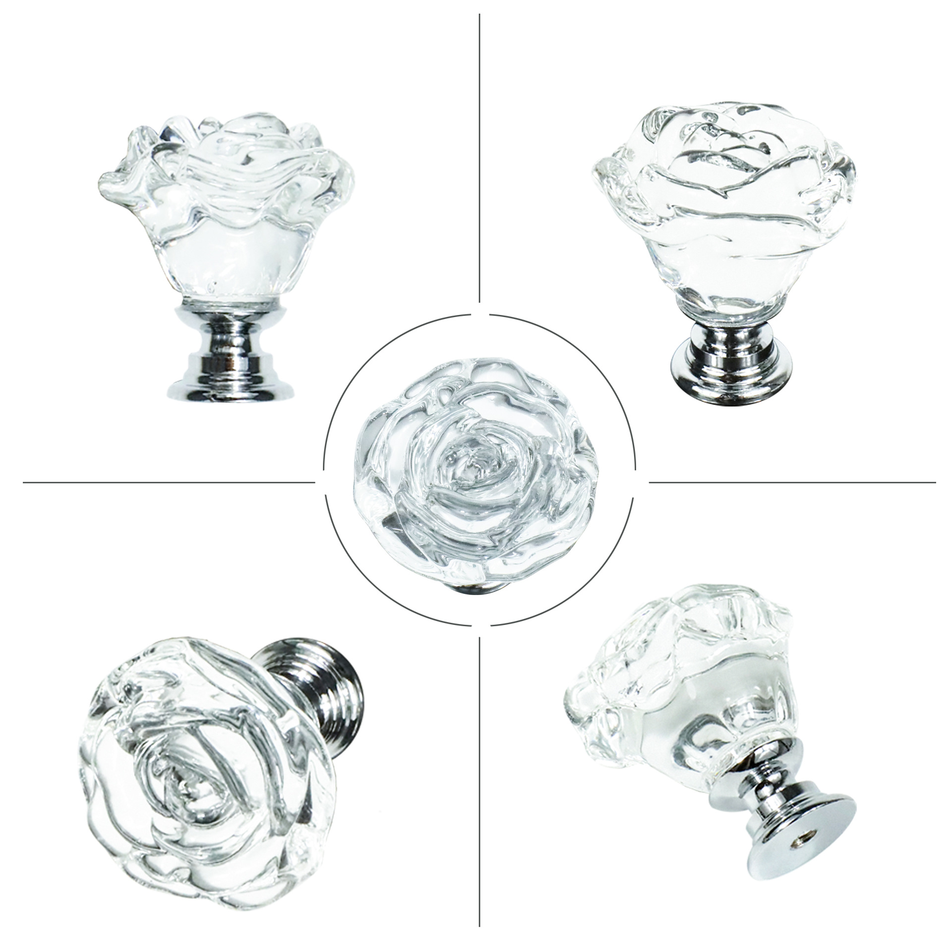 Fuente de la fábrica de cristal Rosa Hardware Muebles accesorios puerta del gabinete manija del cajón Americano moderno Rosa zapato manija del gabinete