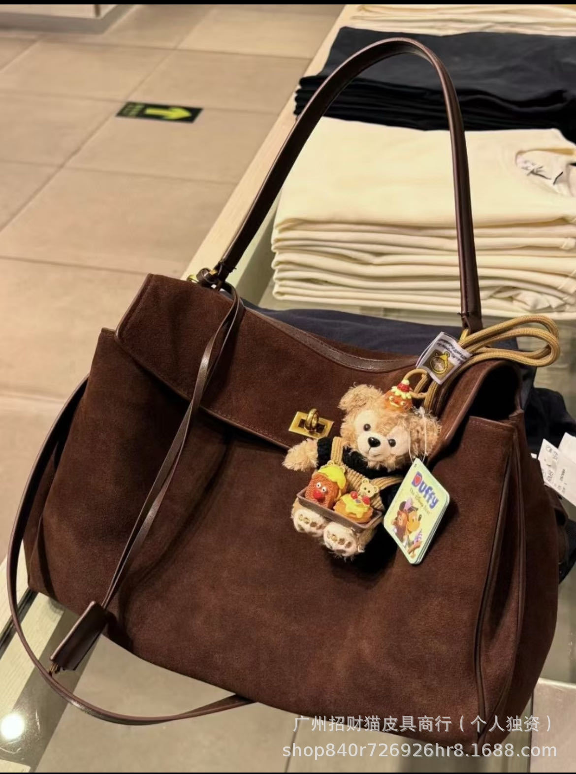 2025 New Lock Buckle Rodeo Suede Tote Bag Genuine Leather Commuter Large Capacity Matte Shoulder Handbag Crossbody Bag