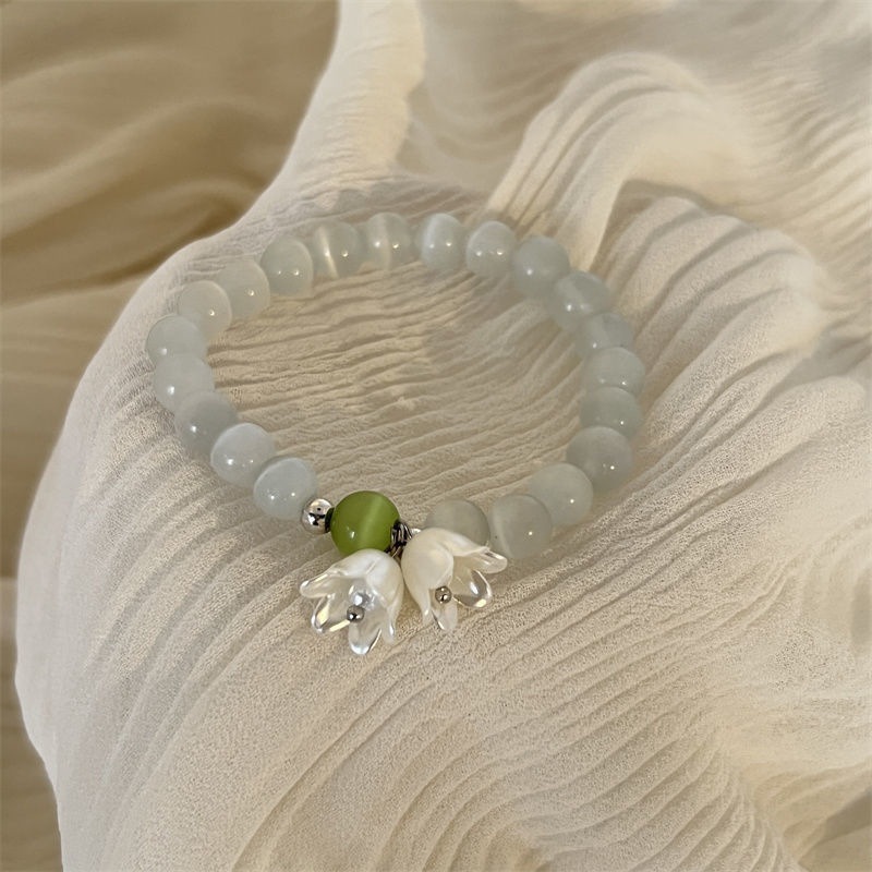 Beaded Design Cute Simple Style Flower Alloy Beaded Women's Bracelets