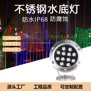 Customized Led Underwater Light, Underwater Light, Pool Light, Fish Pond Light, Waterscape Light, Anti-Shooting Light, Colorful Rgb Stainless Steel