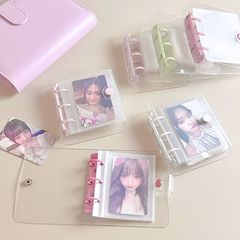 3-hole transparent PVC card album Polaroid photo album flash loose leaf star album small card 3 inch 1 grid single storage photo