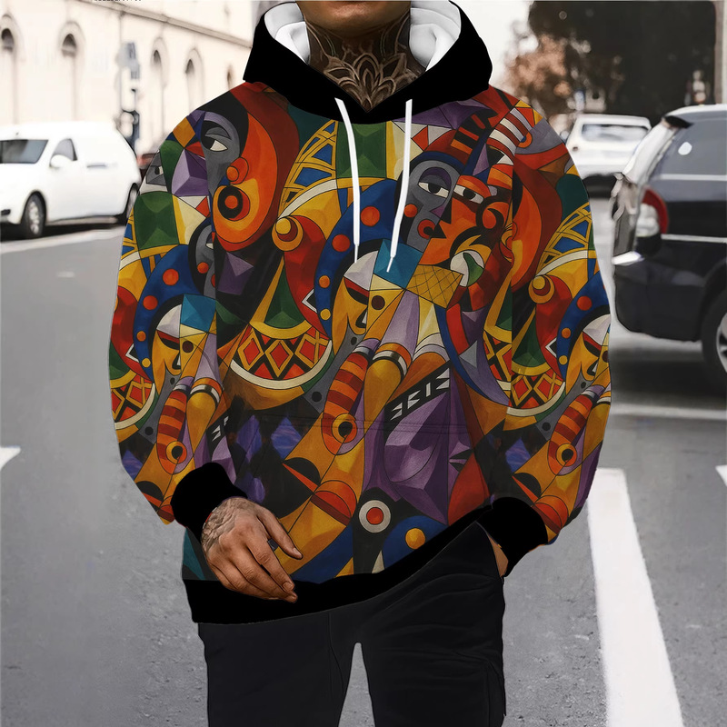 Spring and Autumn Lightweight Soft Men's Sweatshirt with Vintage Oil Painting Print 2026 New Style Comfortable Skin-Friendly Hooded Top Spring and Autumn Lightweight Soft Men's Sweatshirt with Vintage Oil Painting Print 2026 New Style Comfortable Skin-Friendly Hooded Top