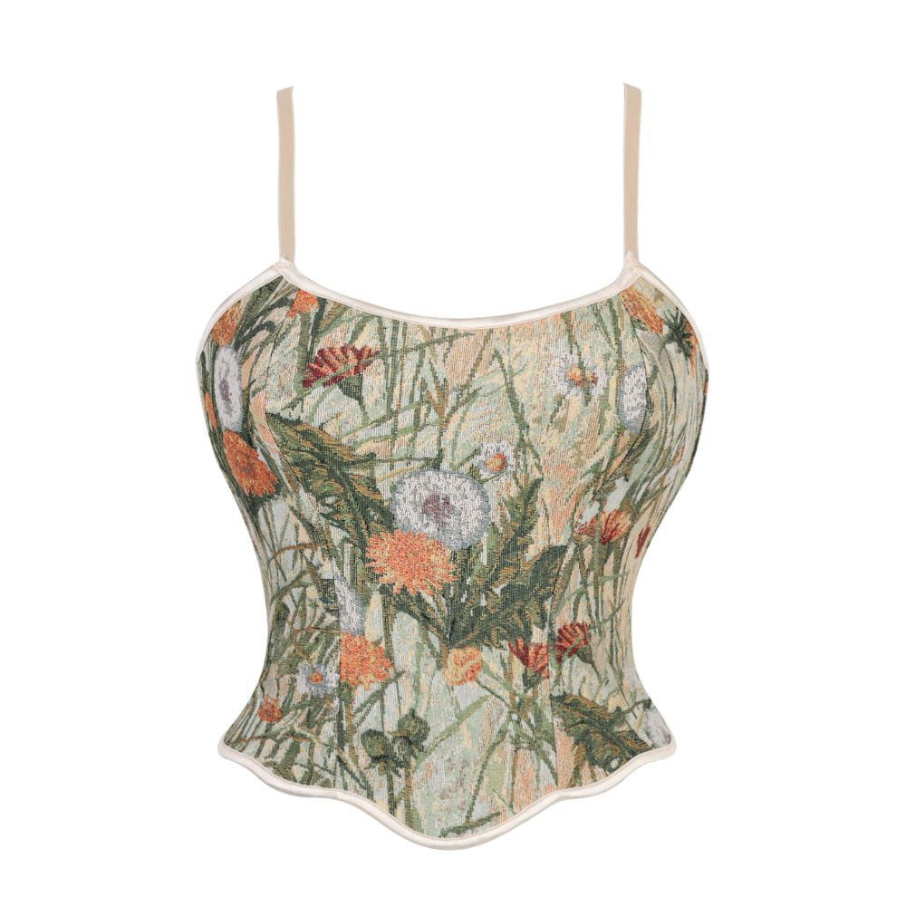 Retro pequeño fresco pinturas al óleo idílicas impresión de hombro cabraje plástico chaqueta Amazon venta rápida TEMU mercancías transfronterizas