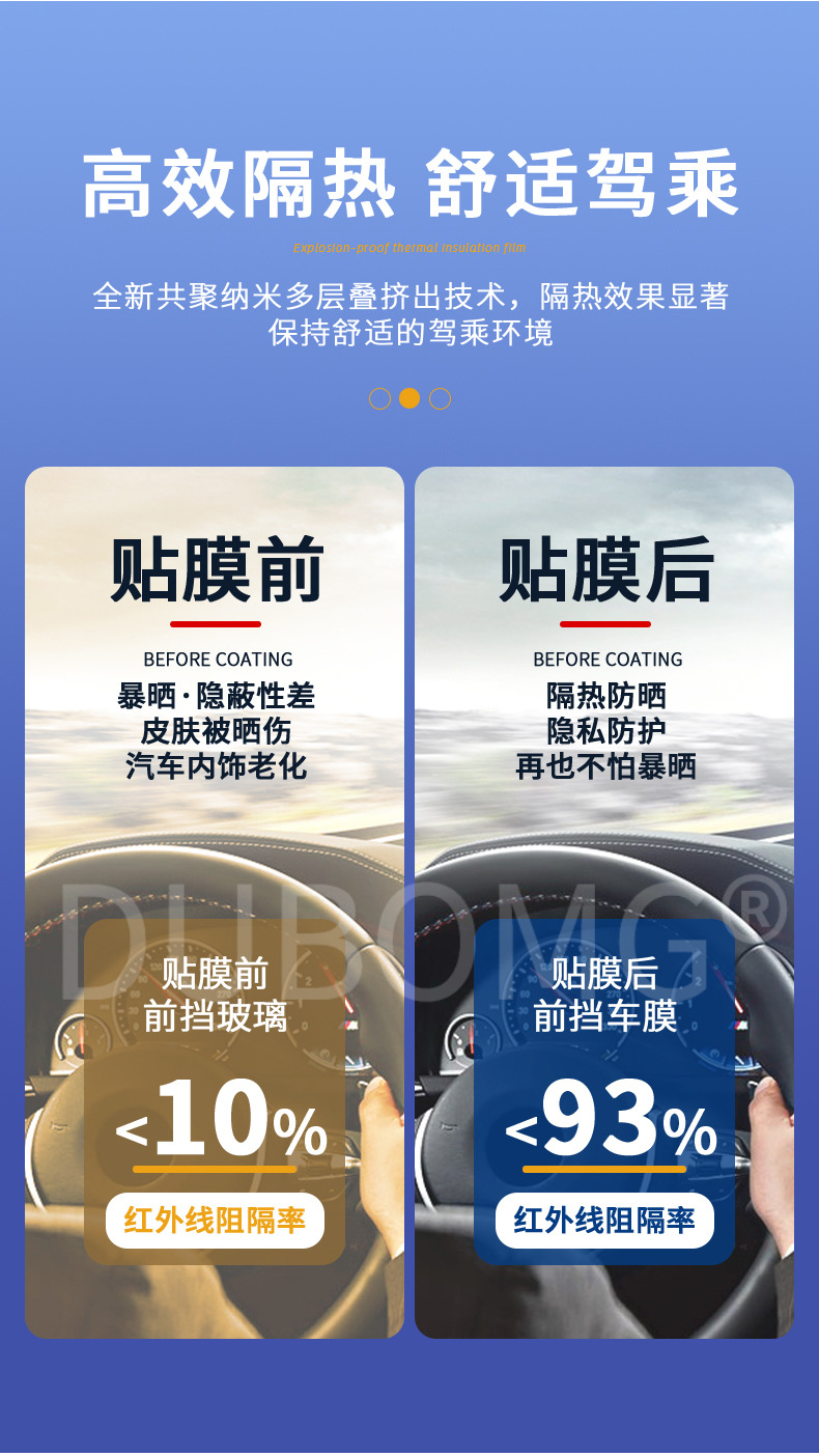 Wholesale DuPont titanium nitride solar film bimetal magnetron reflective high heat insulation film explosion-proof safety film car film