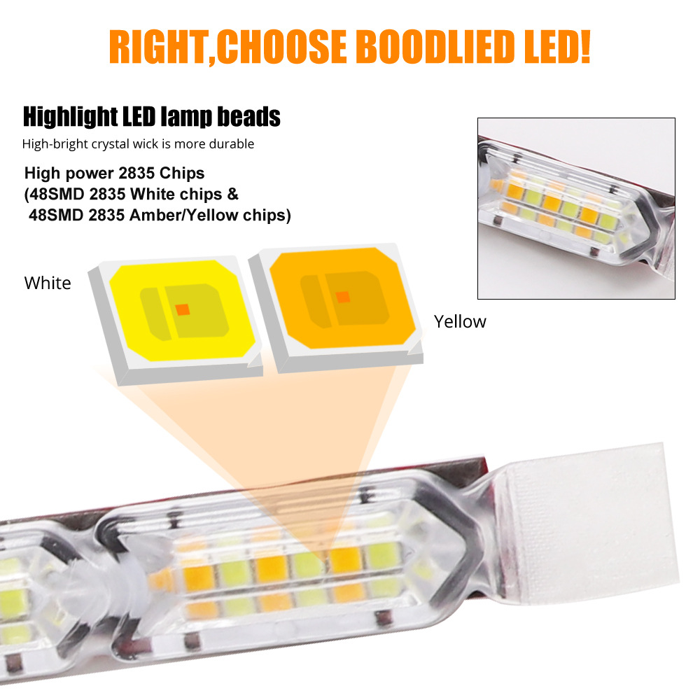 Car Led Crystal Tear Eye Light, Marquee Light Guide Strip, Two-Color Daytime Running Light, Telescopic Streamer Light Wholesale