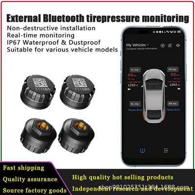 Cross-Border Multi-Language Tpms Car and Motorcycle Bluetooth Tire Pressure Detector with Mobile App for Real-Time Tire Monitoring