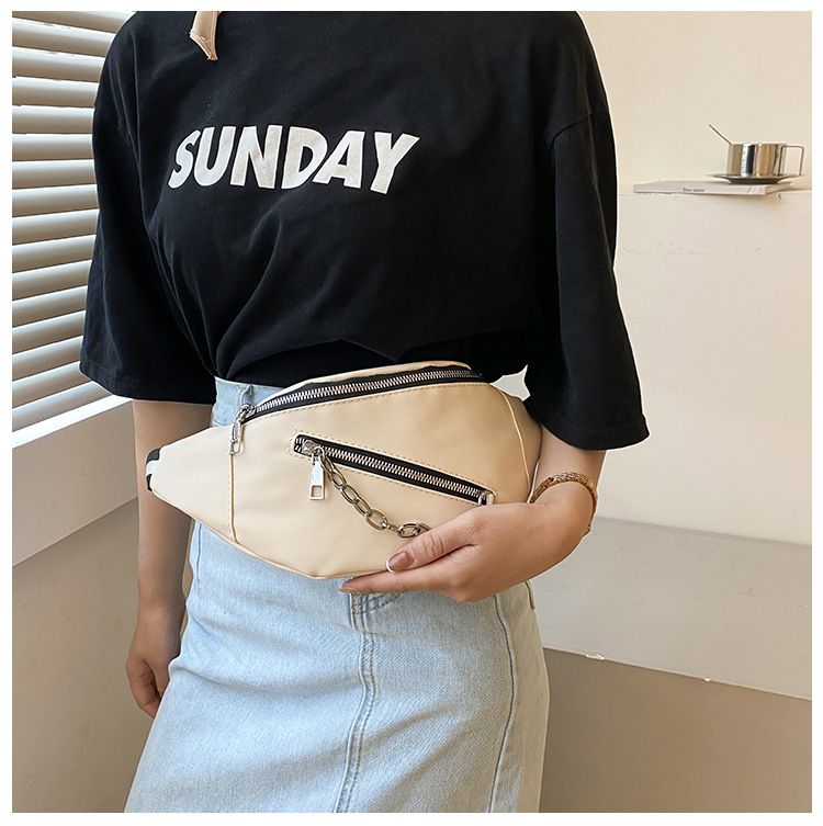 Unisex Fashion Solid Color Pu Leather Waist Bags display picture 24