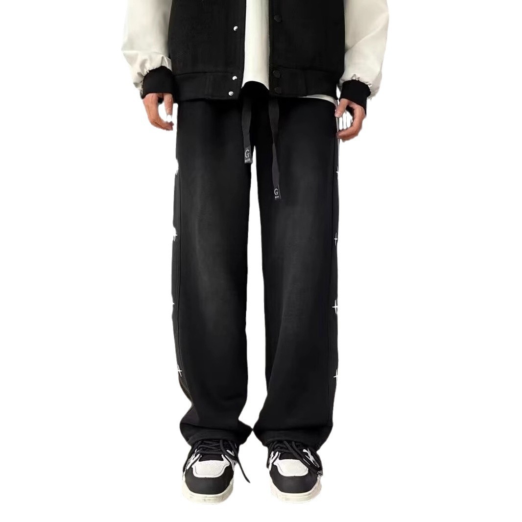 American Style Jeans High-End Vintage Loose High Street Wide-Leg Draped Straight Long Pants Trendy Men_mkmklike.com