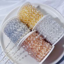 DIY饰品配件 时尚韩版三角水晶纯铜电镀保色链子项链手链耳饰材料