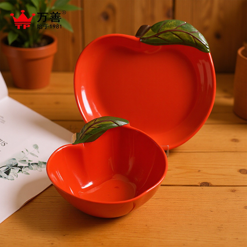 Manufacturer Wholesale Household Tableware Creative Bowls and Plates Carrot and Apple Shaped Fruit Salad Bowls Snack Plates